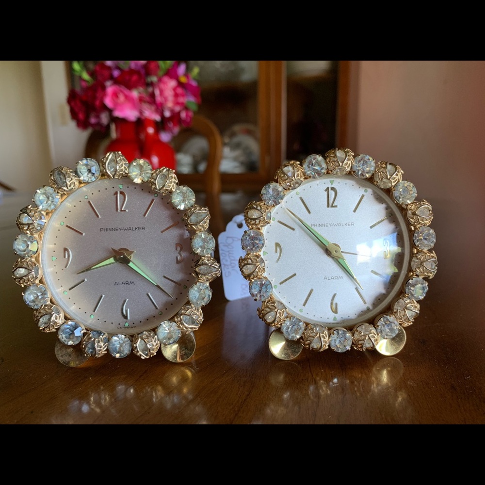 Set of Phinney Wallace boudoir alarm clocks